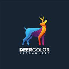 Vector illustration logo heron gradient colorful