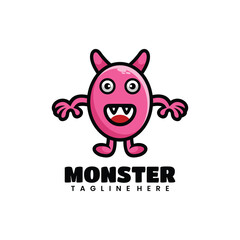 Vector illustration monster logo cartoon