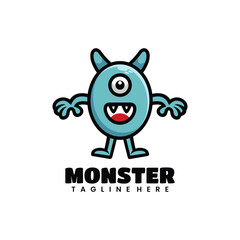 Vector illustration monster logo cartoon