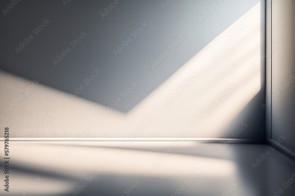 Aufkleber beautiful gray-blue empty wall with lateral lighting and interesting chiaroscuro. minimalistic backg
