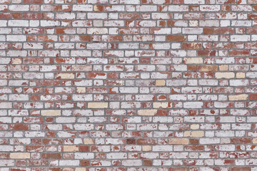 White painted old brick wall