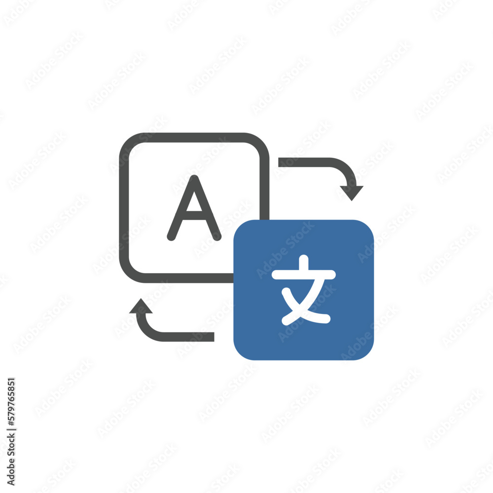 Poster foreign language vector line icon. online translation vector symbol. multilingual online translator.