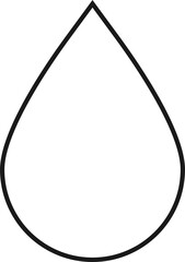 Water drop icon, transparent background, PNG illustration