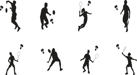 set of silhouettes of people