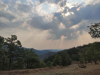 sunset in the mountains