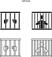 Jail icon. Monochrome simple sign isolated on white background, Jail icon for logo, templates, web design and infographics.