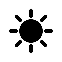 Sun silhouette icon. Sunny. Warmth. Vector.