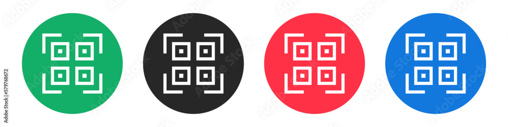 Aufkleber qr code scan icon set. vector.