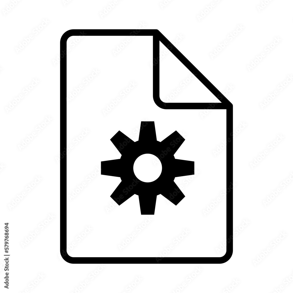 Poster system configuration file icon. gear file. vector.