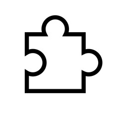 Obraz premium Simple puzzle piece icon. Vector.