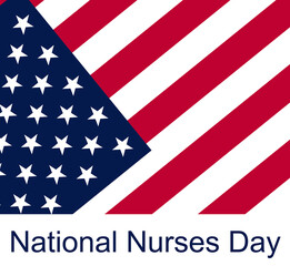 National Nurses Day. Horizontal inscription and flag of the United States. Medical design.