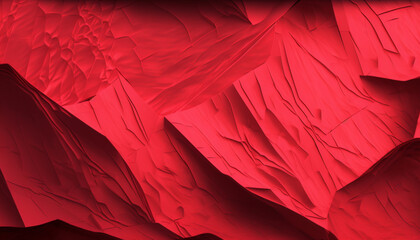 Abstract background of a sheet of red crumpled paper
