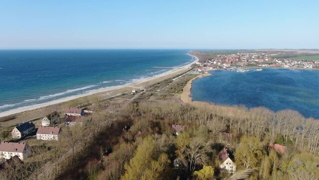 Rerik / Wustroff Salzhaff Luftaufnahme von oben Panorama Meer Sonne Wolken Himmel Strand