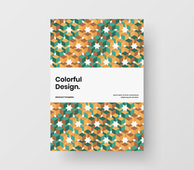 Colorful mosaic shapes company brochure template. Premium presentation A4 vector design concept.