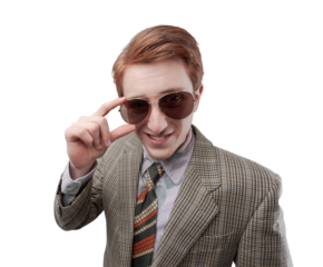 Funny vintage style guy with sunglasses