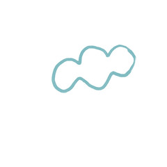 graphic shiny hand draw isolated element blue cloud