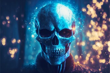 Mysterious man in a skull mask Ai Generate