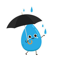 Cartoon water drops. Blue drops with different emotions. Emotion Scale. Emotion Diary. Vector illustration, isolated on white background.