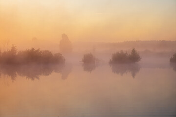 Fototapeta premium morning mist over the river