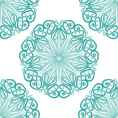 Green ornamental seamless pattern. Vintage, paisley element, Traditional, Ethnic, Mandala. Best used for fabric, textile, wallpaper and packaging for Birthday and Wedding Wrapping.