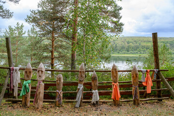 Fototapeta premium Torum-Oyki Yalpung-Kan, the sanctuary of 20th century along the Nothern Sosva river in Siberia, Russia