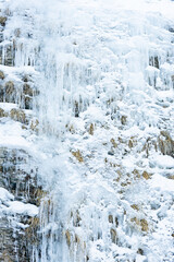 a frozen waterfall in Graubuenden, Avers, Switzerland