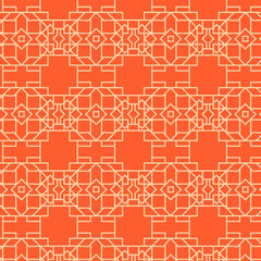 Orange Geometric Seamless Pattern Classic Batik Background Used for Textile, Wallpaper, Fabrics, Packages, Wrapping, Decoration, etc
