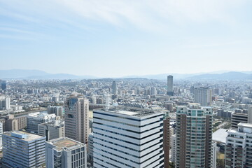 Fototapeta na wymiar cityscape from Fukuoka tower third tallest and travel location building in japan