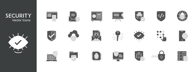 Security Icons Set. Two color style.