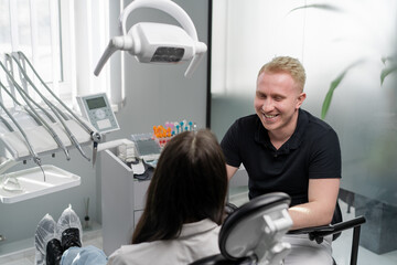Dentistry patient at a consultation with a dentist
