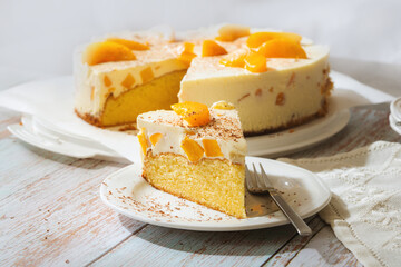 Pfirsich Topfentorte