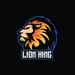 lion head esport logo mascot design