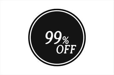 99% Off, Sale Discount Banner. Discount offer price, special offer sales promotions. vector template illustration
