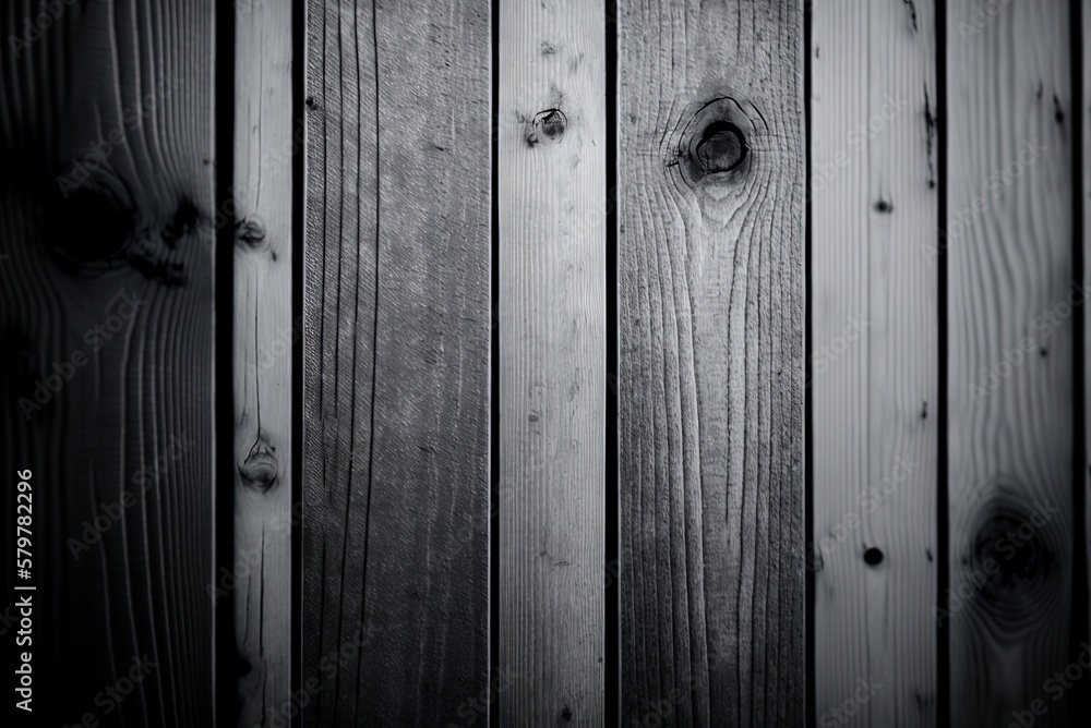 Poster broad, unpainted gray planks for a textured backdrop with selective emphasis generative ai