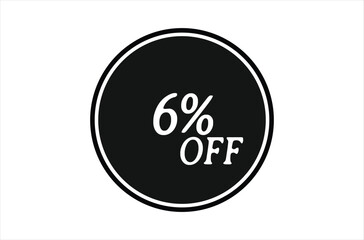 6% Off, Sale Discount Banner. Discount offer price, special offer sales promotions. vector template illustration