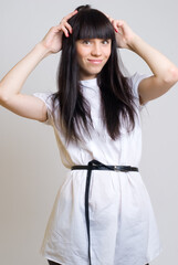 Fototapeta premium Beautiful girl in white