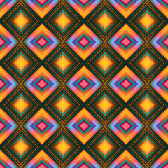 abstract multicolored rhombus repeating pattern background. Generative AI