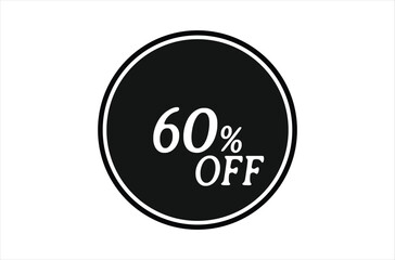 60% Off, Sale Discount Banner. Discount offer price, special offer sales promotions. vector template illustration