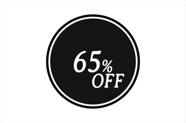 65% Off, Sale Discount Banner. Discount offer price, special offer sales promotions. vector template illustration