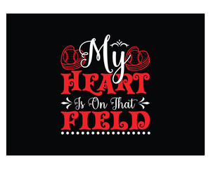 My heart is on that field Svg Cut File Design