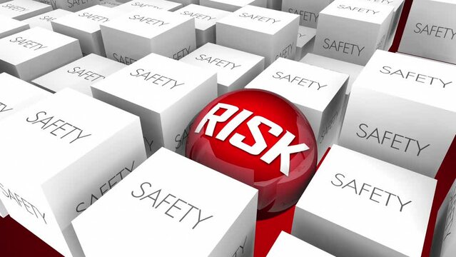 Risk Vs Safety Risky Behavior Danger Warning Secure Security 3d Animation