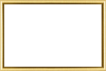 Wood frame isolated on white background. Gold frame isolated on white background.