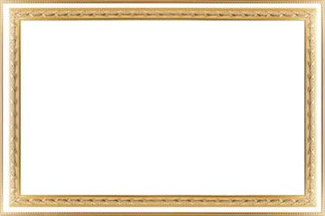 Wood frame isolated on white background. Gold frame isolated on white background.