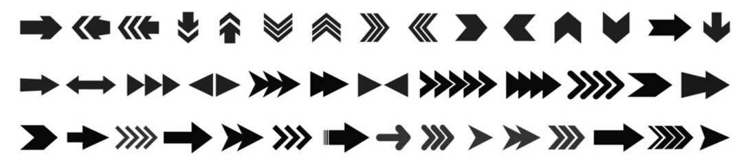 Fototapeta Arrow icon set. Arrow icons. Mega set of vector arrows. Arrows big black set icons. Arrows. Arrow vector collection. Arrow. Cursor. Modern simple arrow symbols in flat style  obraz