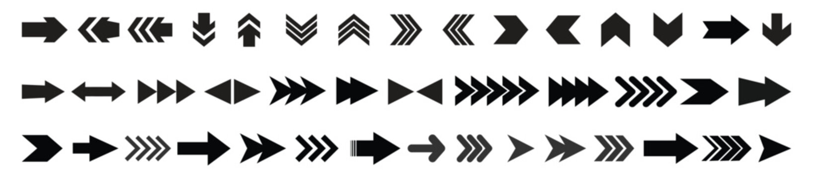 Arrow icon set. Arrow icons. Mega set of vector arrows. Arrows big black set icons. Arrows. Arrow vector collection. Arrow. Cursor. Modern simple arrow symbols in flat style 
