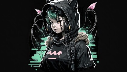 Naklejka premium the child in the hood Generative Ai