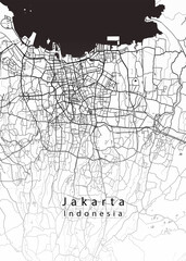 Fototapeta na wymiar Jakarta Indonesia City Map