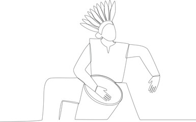 An event was held on an African day. Africa day one line drawing