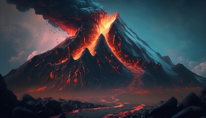 Fototapeta na wymiar image of an active volcano