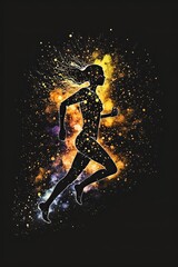 Naklejka premium person in the dark Generative Ai